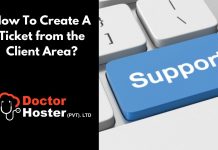 How to create a ticket from the client area in Doctorhoster.com?